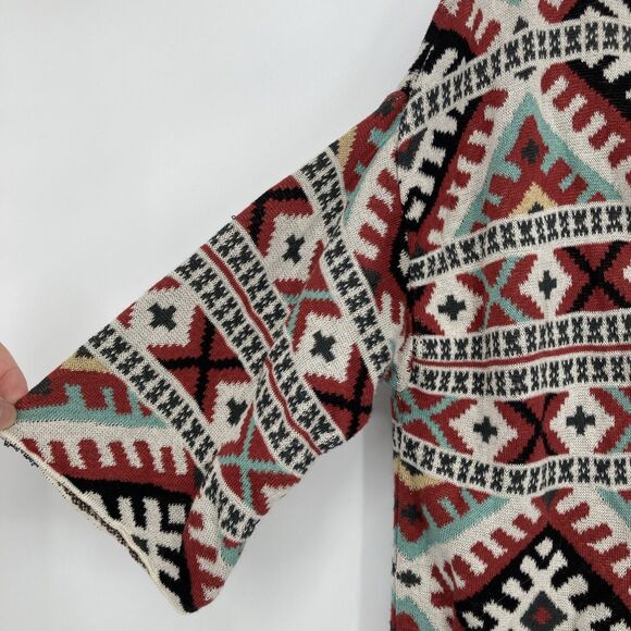 Peruvian Connection Open Cardigan Womens MEDIUM Southwestern Aztec Boho - Picture 3 of 9